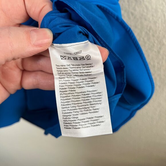 Halston Women's Faren Knot Dress Shell Top Ocean Blue Size 4 - Picture 7 of 10